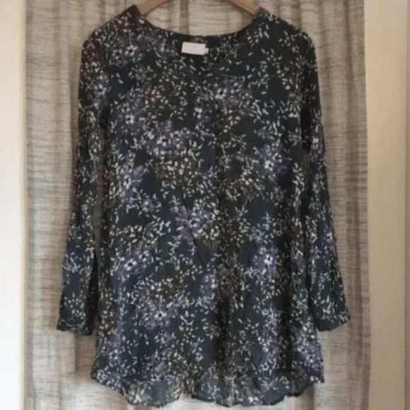 Kaffe Anneli Peasant Dark Floral Tunic Blouse - Picture 1 of 13